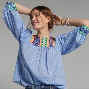 Verd blouse. Size XS. worn once. From Anthropologie.